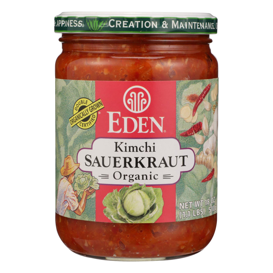 Eden Foods Organic Kimchi Sauerkraut  - Case Of 12 - 18 Oz - Maras Green