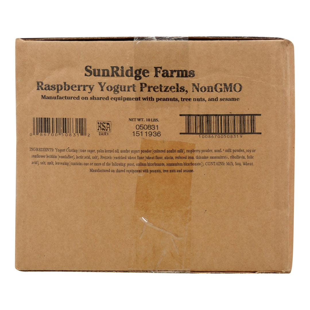 Sunridge Farms All Natural Raspberry Yogurt Pretzels - Single Bulk Item - 10lb - Maras Green
