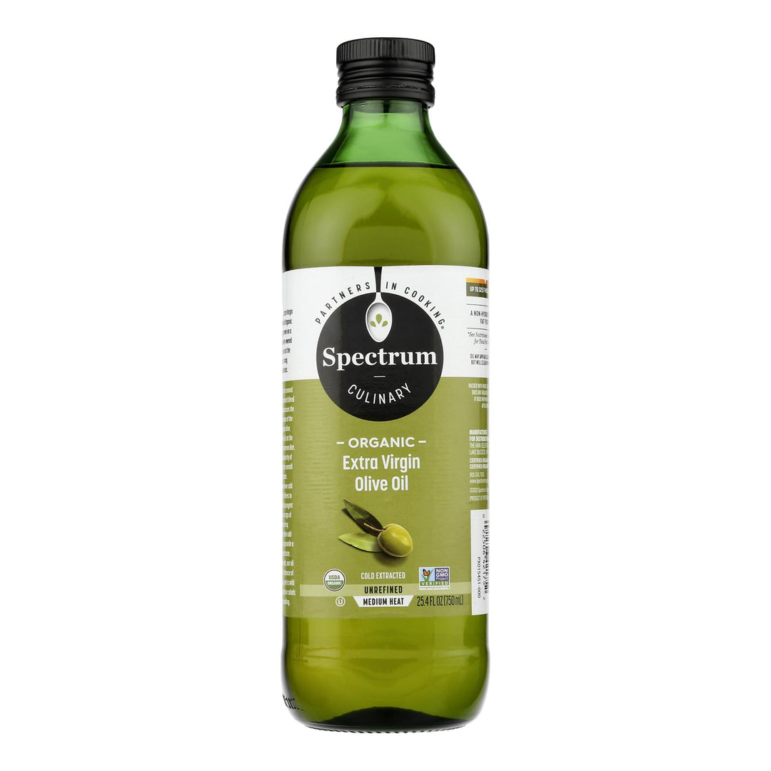 Spectrum Naturals Organic Unrefined Extra Virgin Olive Oil - Case Of 6 - 25.4 Fl Oz. - Maras Green