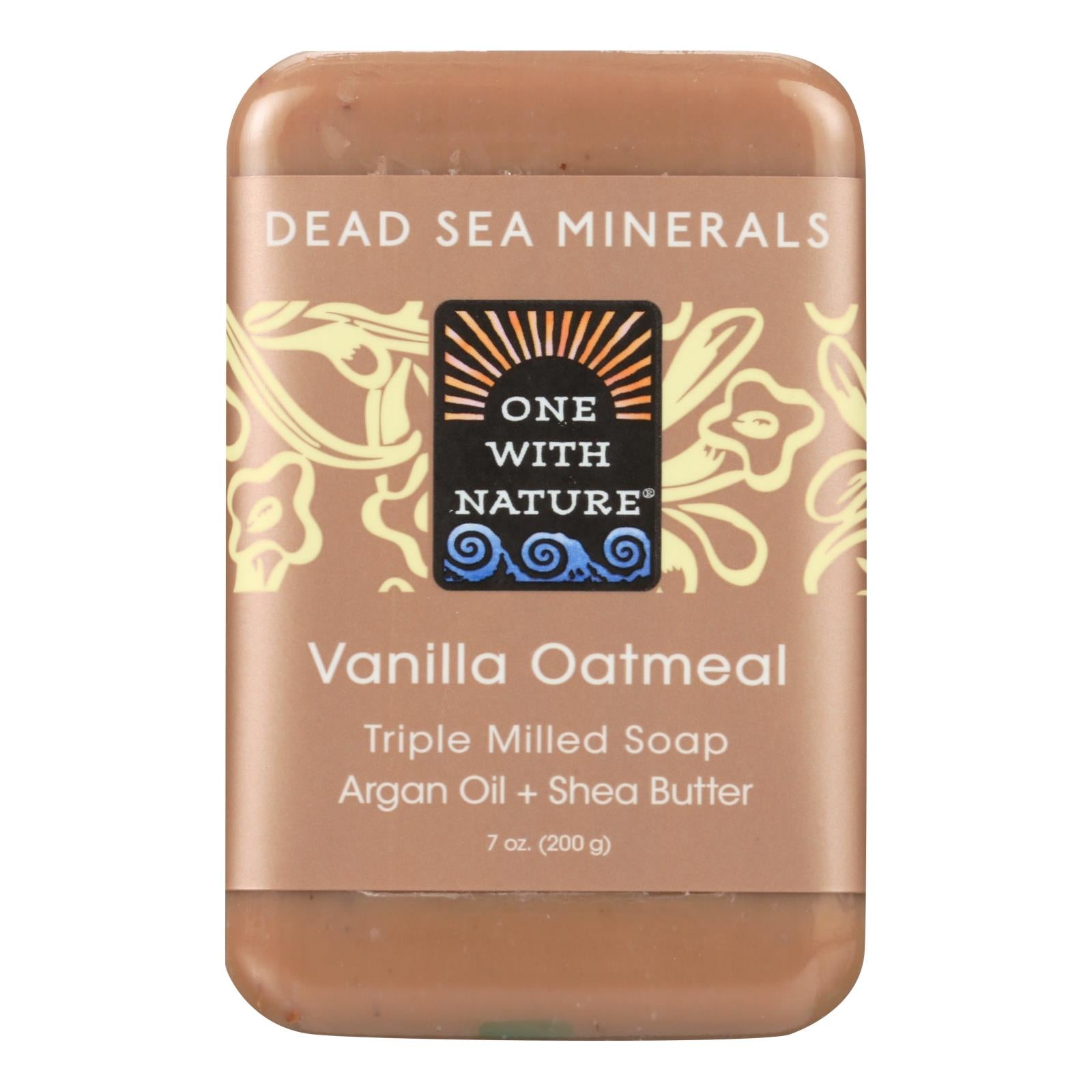 One With Nature Dead Sea Mineral Vanilla Oatmeal Soap - 7 Oz - Maras Green