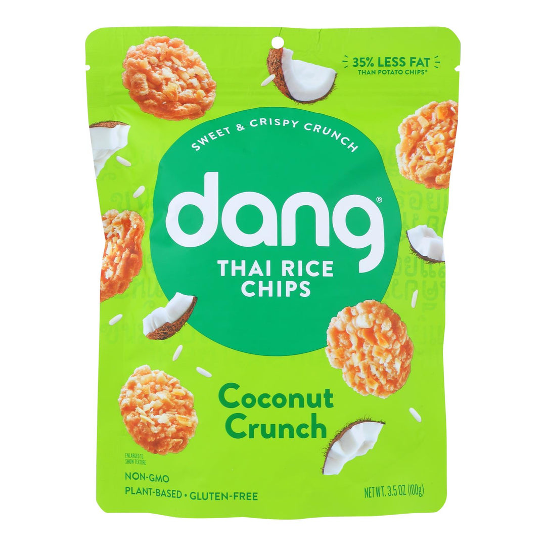 Dang - Sticky Rice Chips - Coconut - Case Of 12 - 3.50 Oz - Maras Green