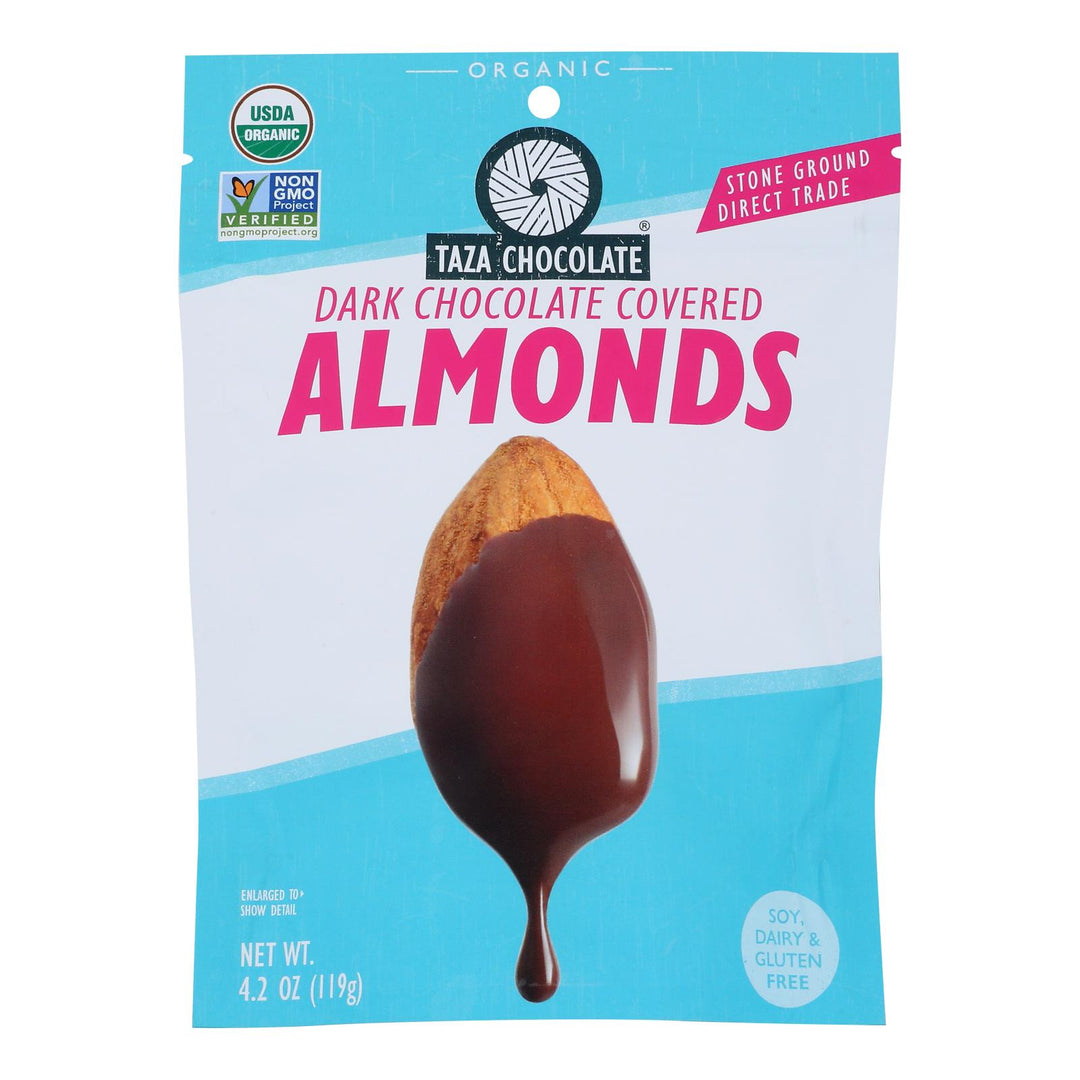 Taza Chocolate - Almonds Chocolate Covered - Case Of 12-3.5 Oz - Maras Green