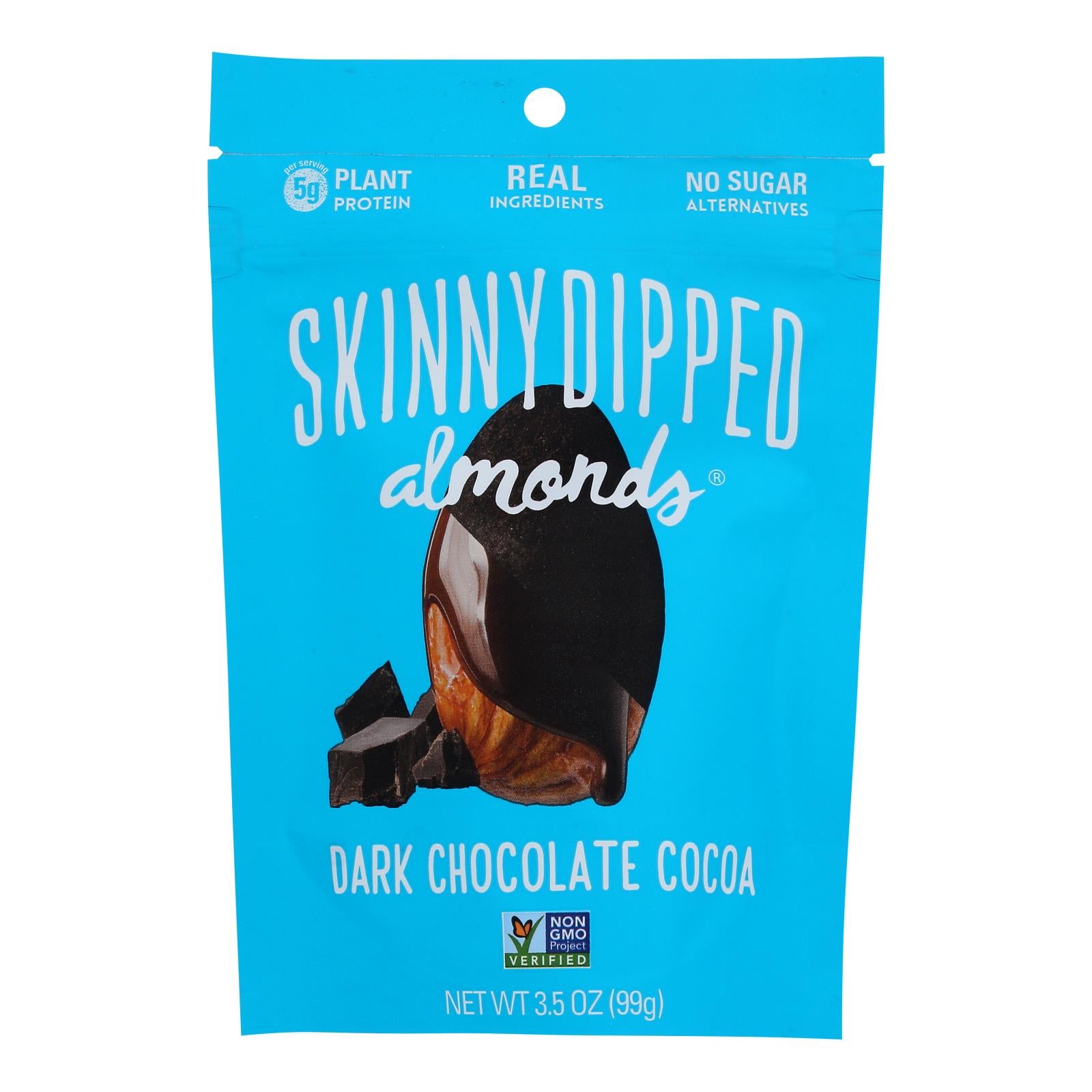 Skinny Dipped Almonds - Dark Chocolate Cocoa - Case Of 10 - 3.5 Oz - Maras Green