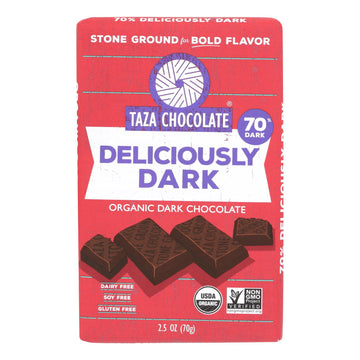 Taza Chocolate - Bar Deliciously Dark - Case Of 10 - 2.5 Oz - Maras Green
