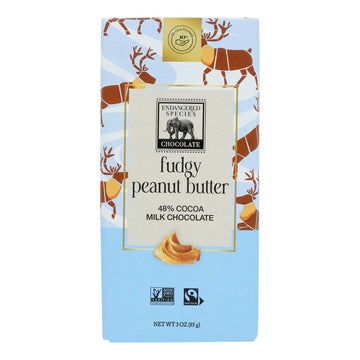 Endangered Species Chocolate - Chocolate Bar Milk Peanut Butter Fdg Carbu - Case Of 12 - 3 Oz - Maras Green