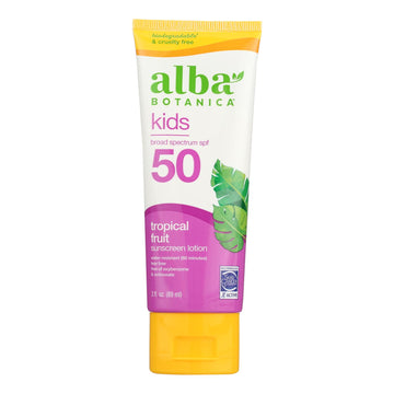 Alba Botanica - Sunscreen Lotion Kids Spf 50 - 1 Each - 3 Fluid Ounces - Maras Green