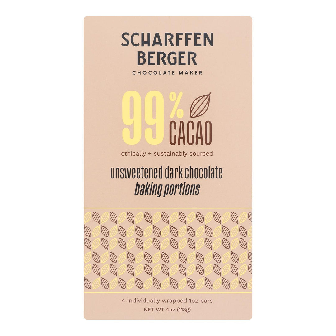 Scharffen Berger - Baking Chocolate Unsweetened - Case Of 12-4 Ounces - Maras Green
