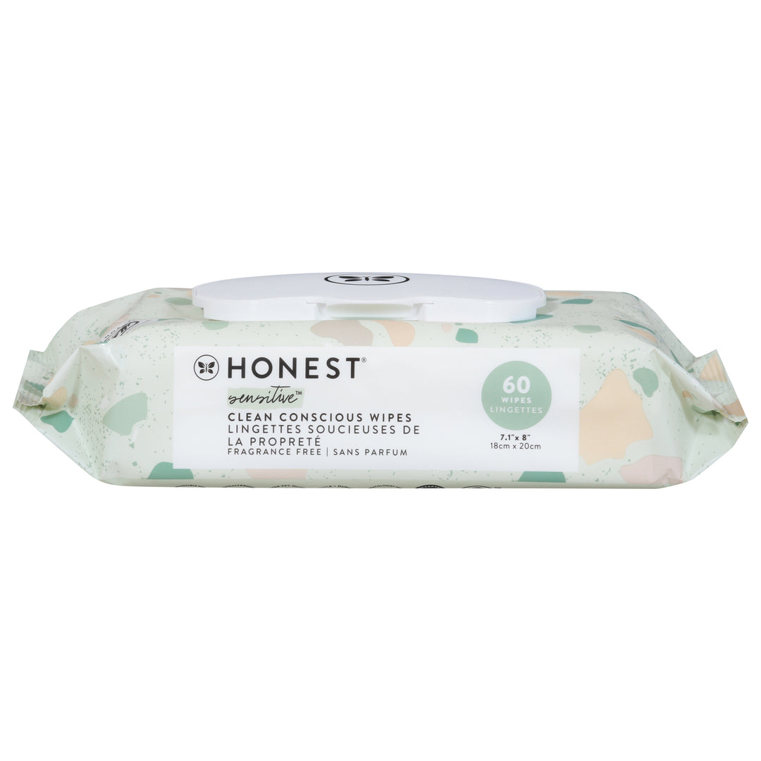 The Honest Company - Wipes Printed Geometric Mood - 1 Each-60 Count - Maras Green