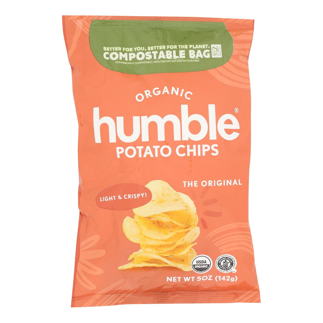 Humble Potato Chips - Chips Potato Original - Case Of 12 - 5 Oz - Maras Green