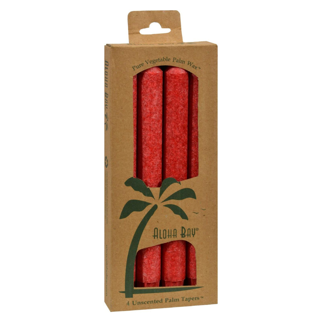 Aloha Bay - Palm Tapers - Red - 4 Candles - Maras Green
