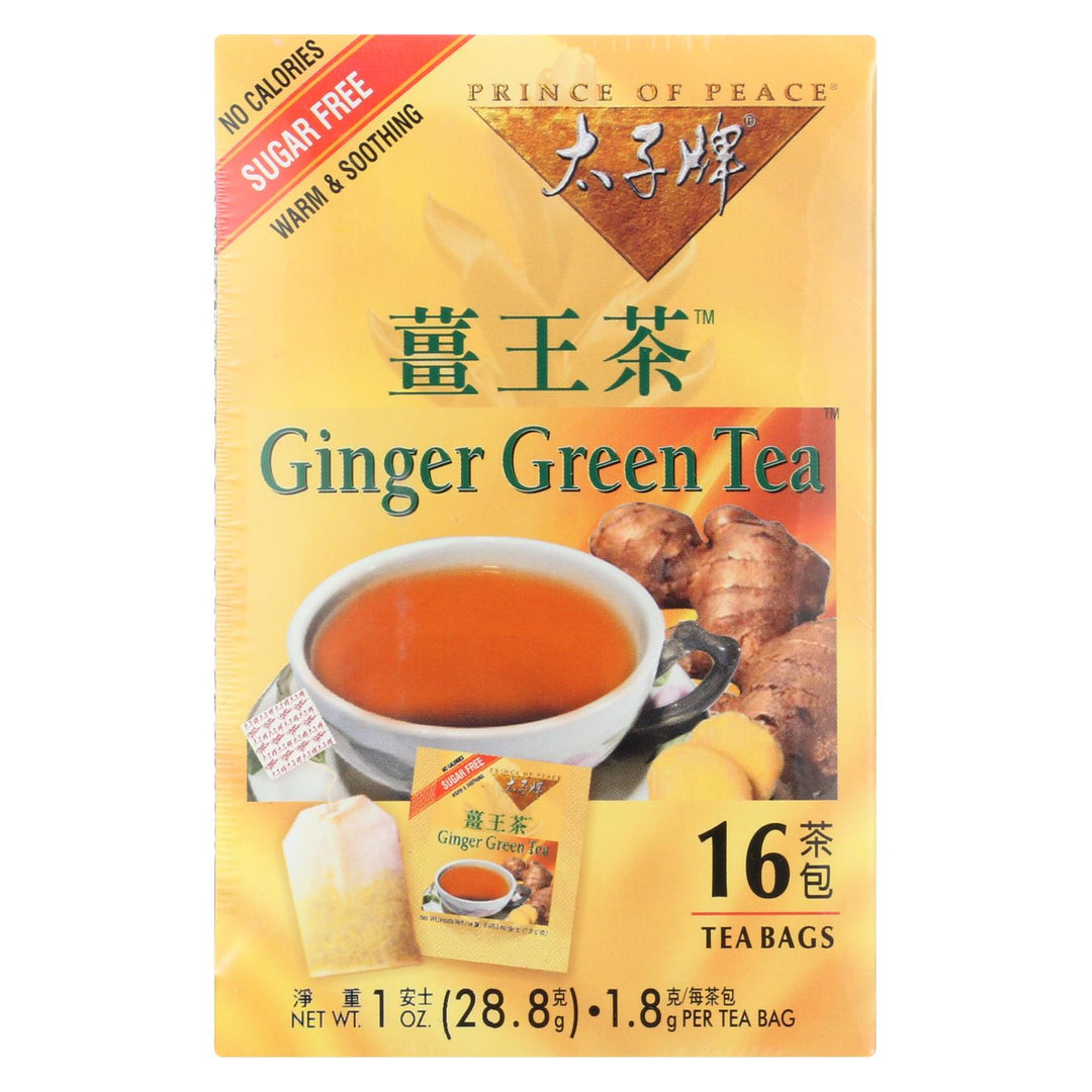 Prince Of Peace Ginger Green Tea - 16 Tea Bags - Maras Green