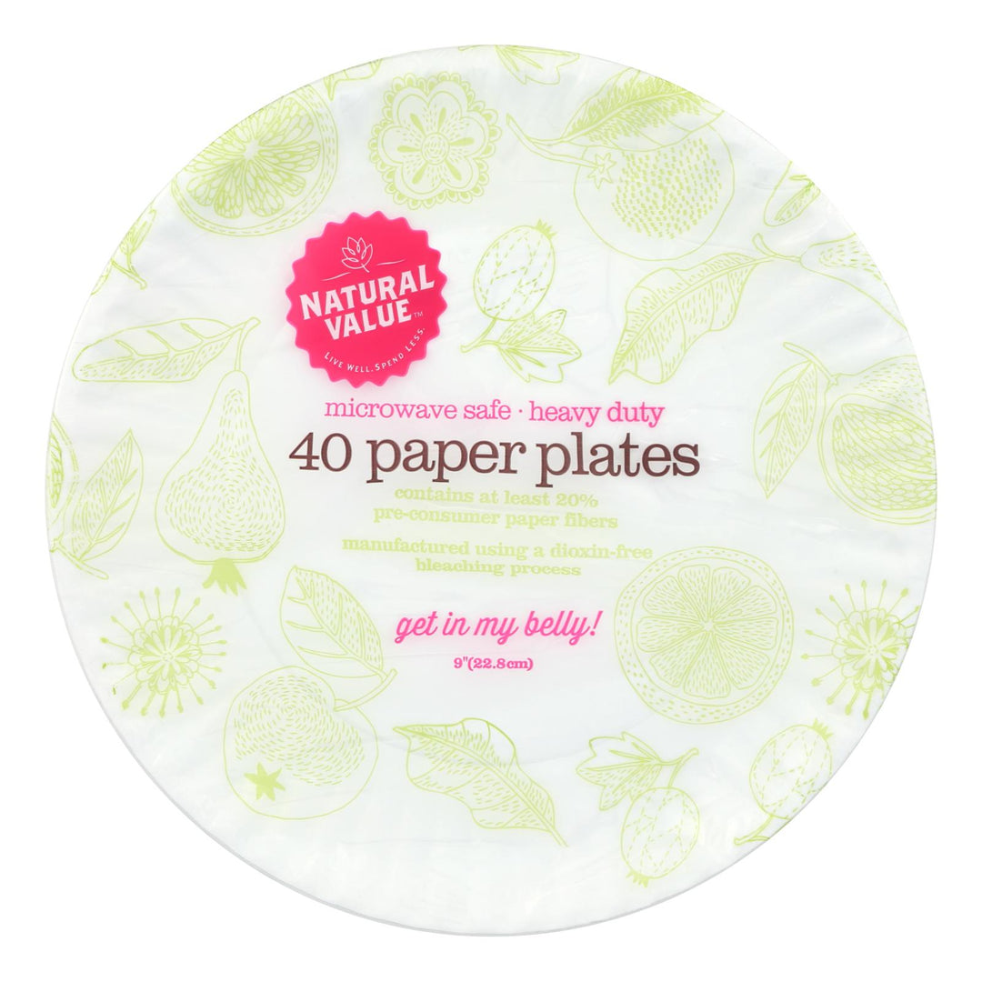 Natural Value - Paper Plates Recyc - Case Of 24 - 40 Ct - Maras Green