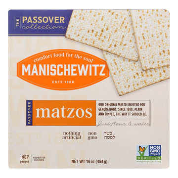 Manischewitz - Matzo 1s - Case Of 30 - 1 Lb. - Maras Green