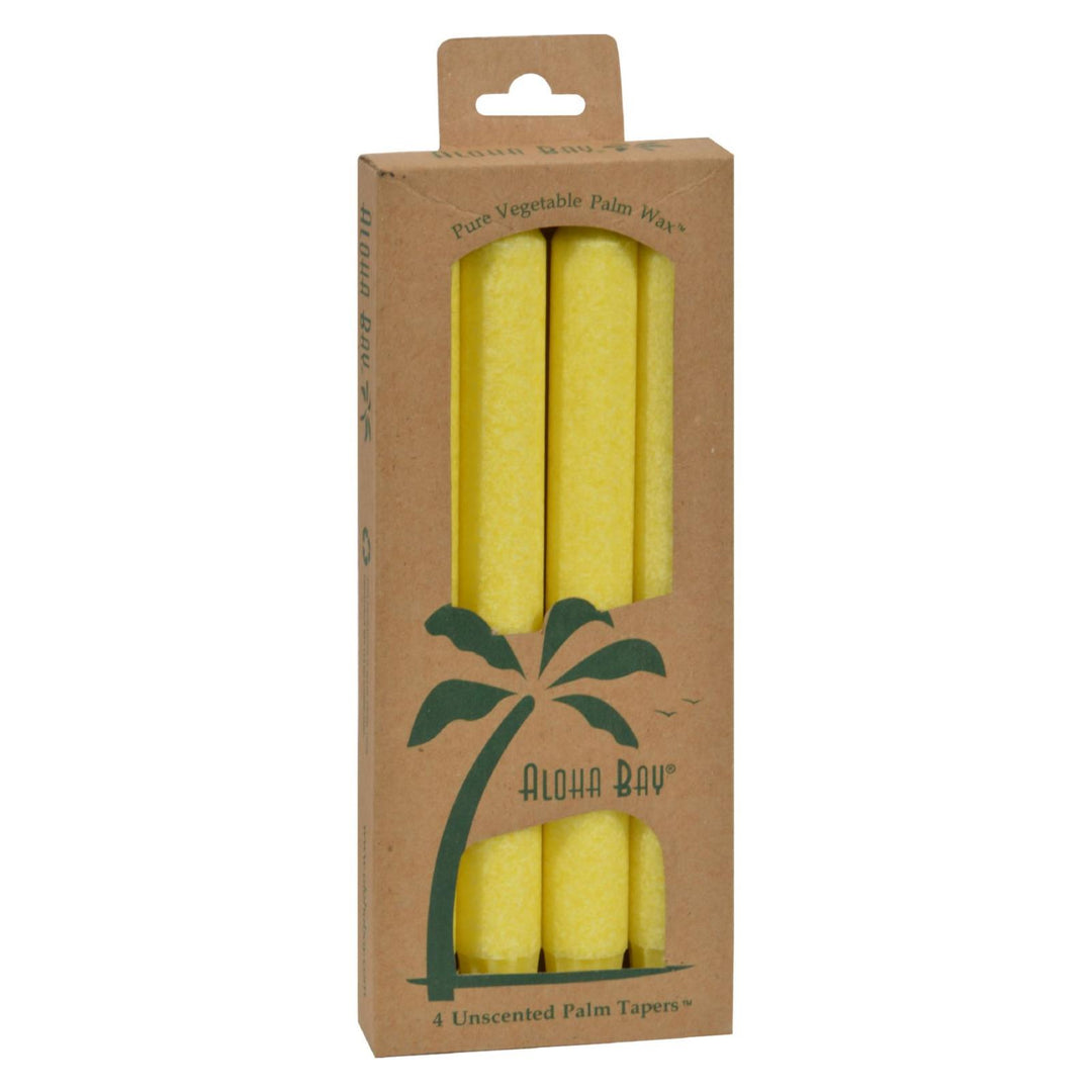 Aloha Bay - Palm Tapers - Yellow Candle Unscented - 4 Candles - Maras Green