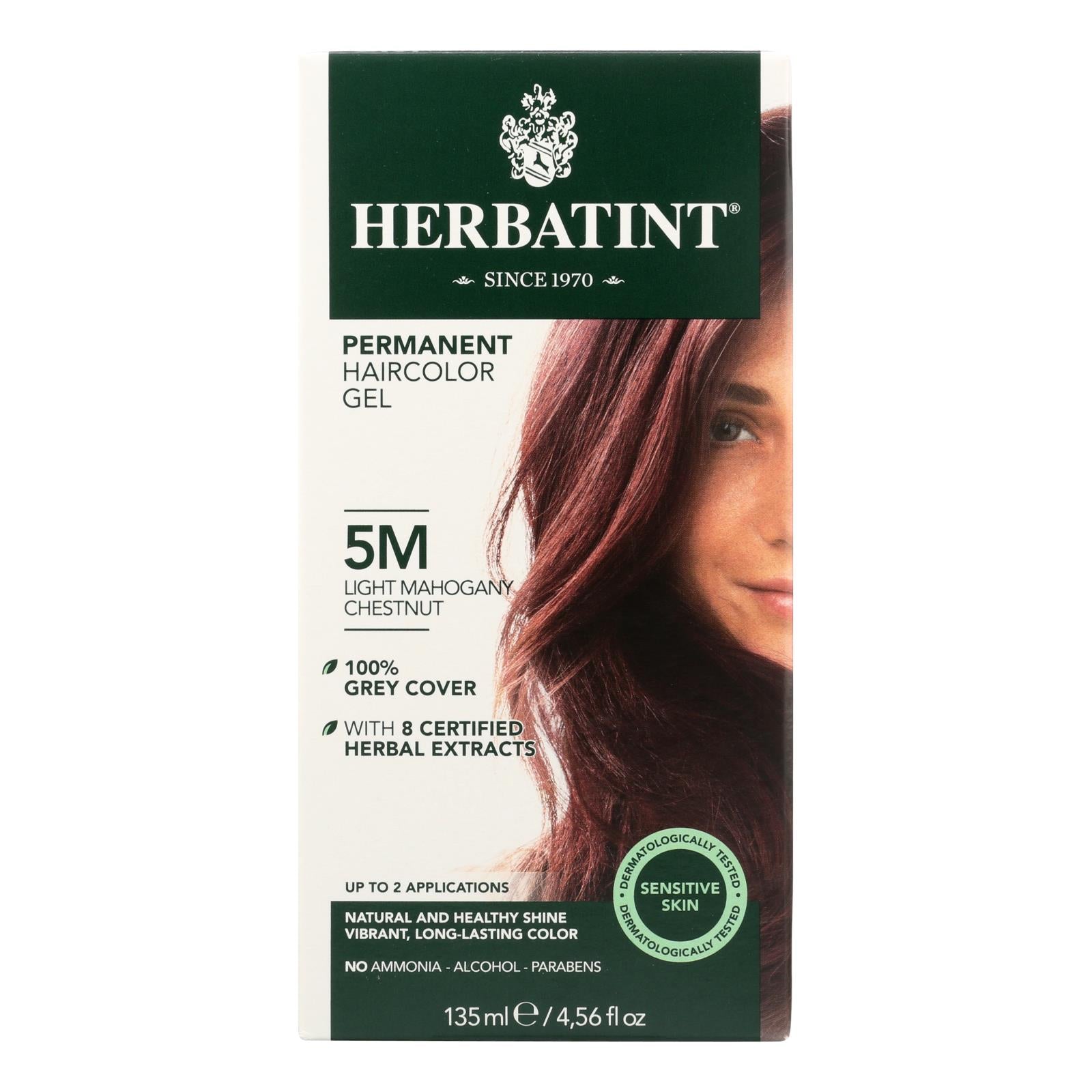 Herbatint Permanent Herbal Haircolour Gel 5m Light Mahogany Chestnut - 135 Ml - Maras Green
