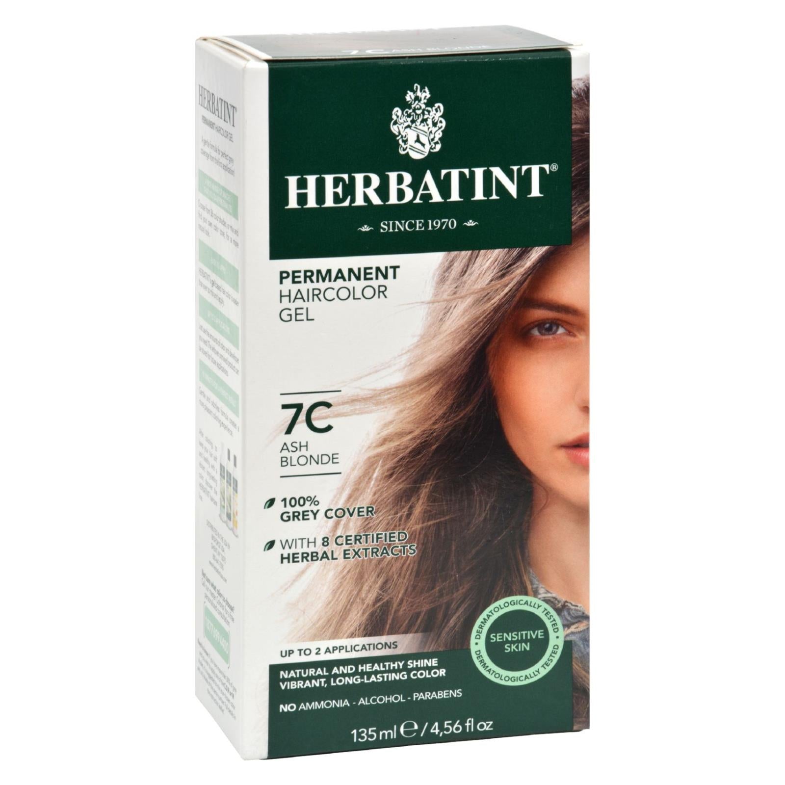Herbatint Permanent Herbal Haircolour Gel 7c Ash Blonde - 135 Ml - Maras Green