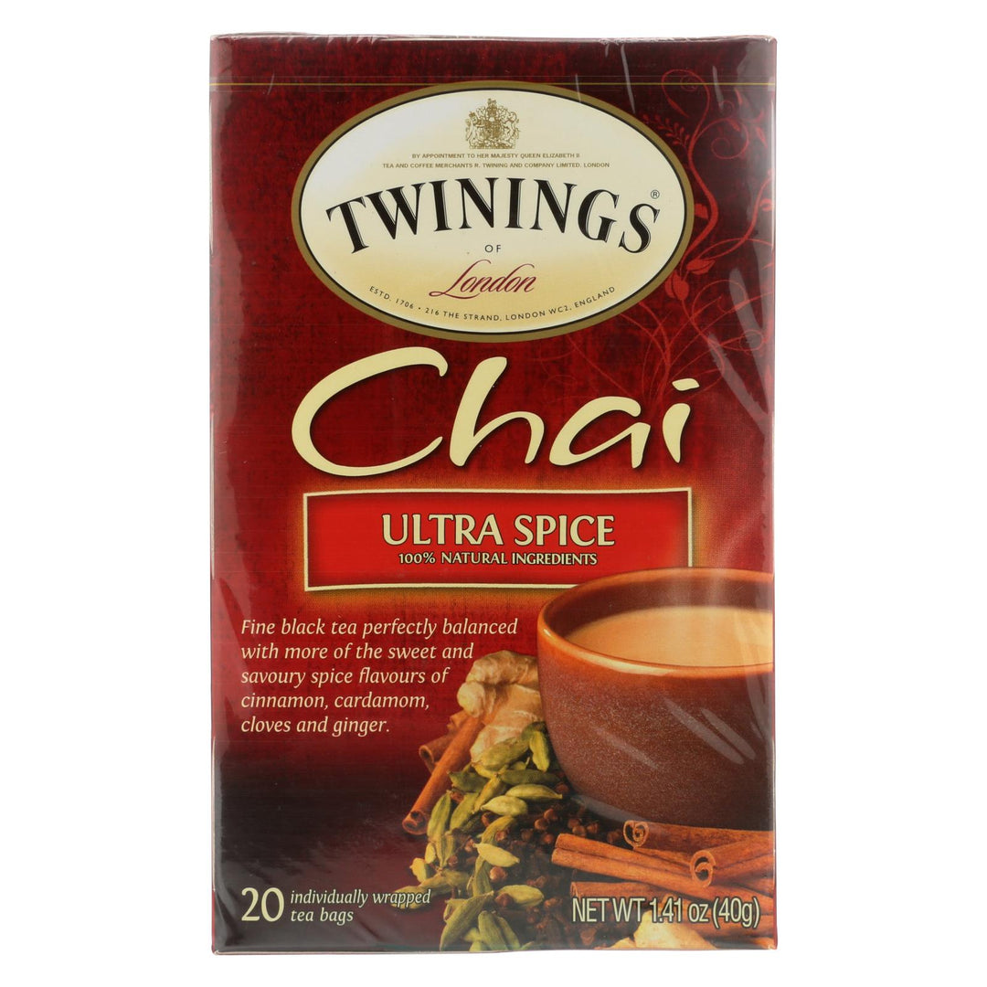 Twinings Tea Chai - Ultra Spice - Case Of 6 - 20 Bags - Maras Green