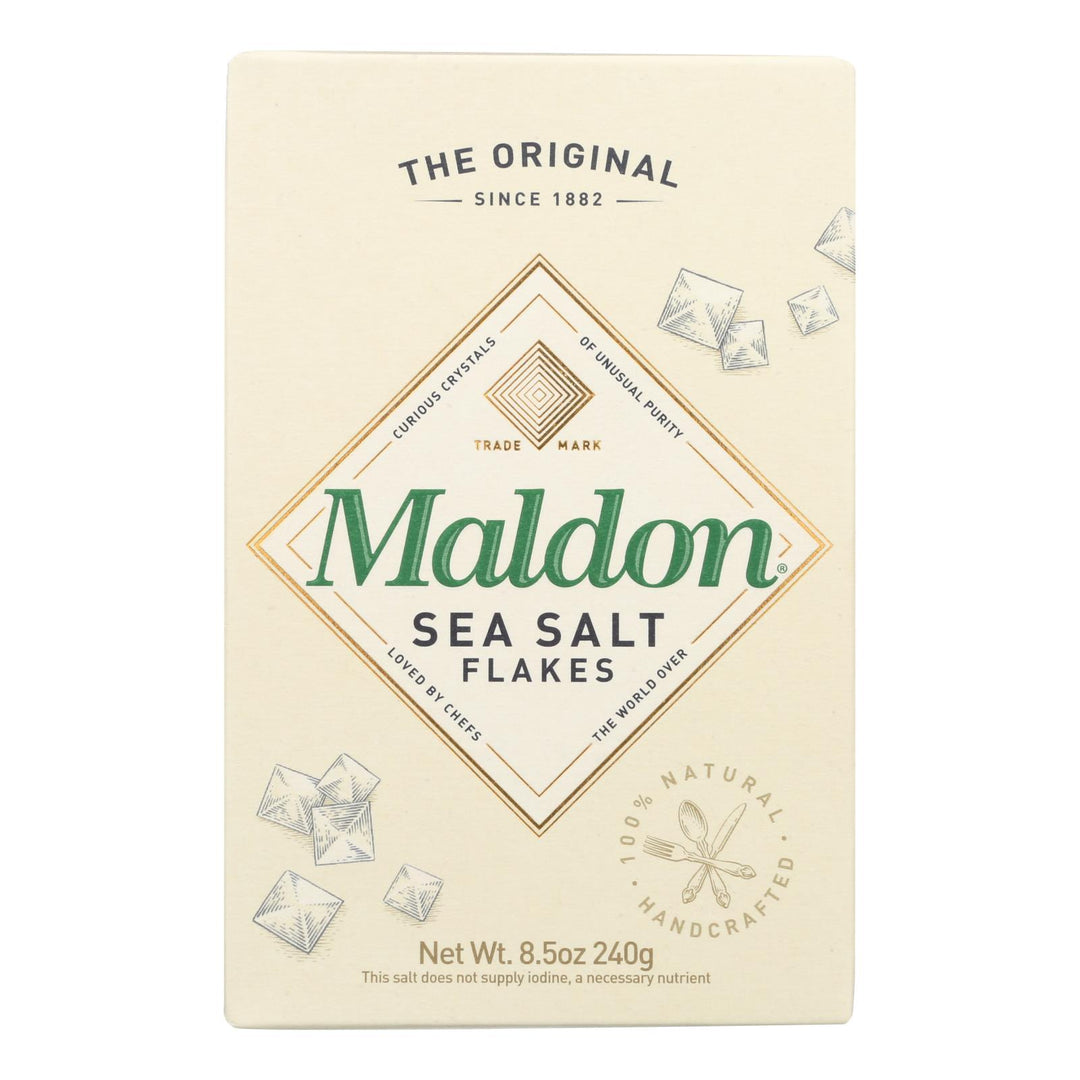 Maldon Flakes - Sea Salt - Case Of 12 - 8.5 Oz. - Maras Green