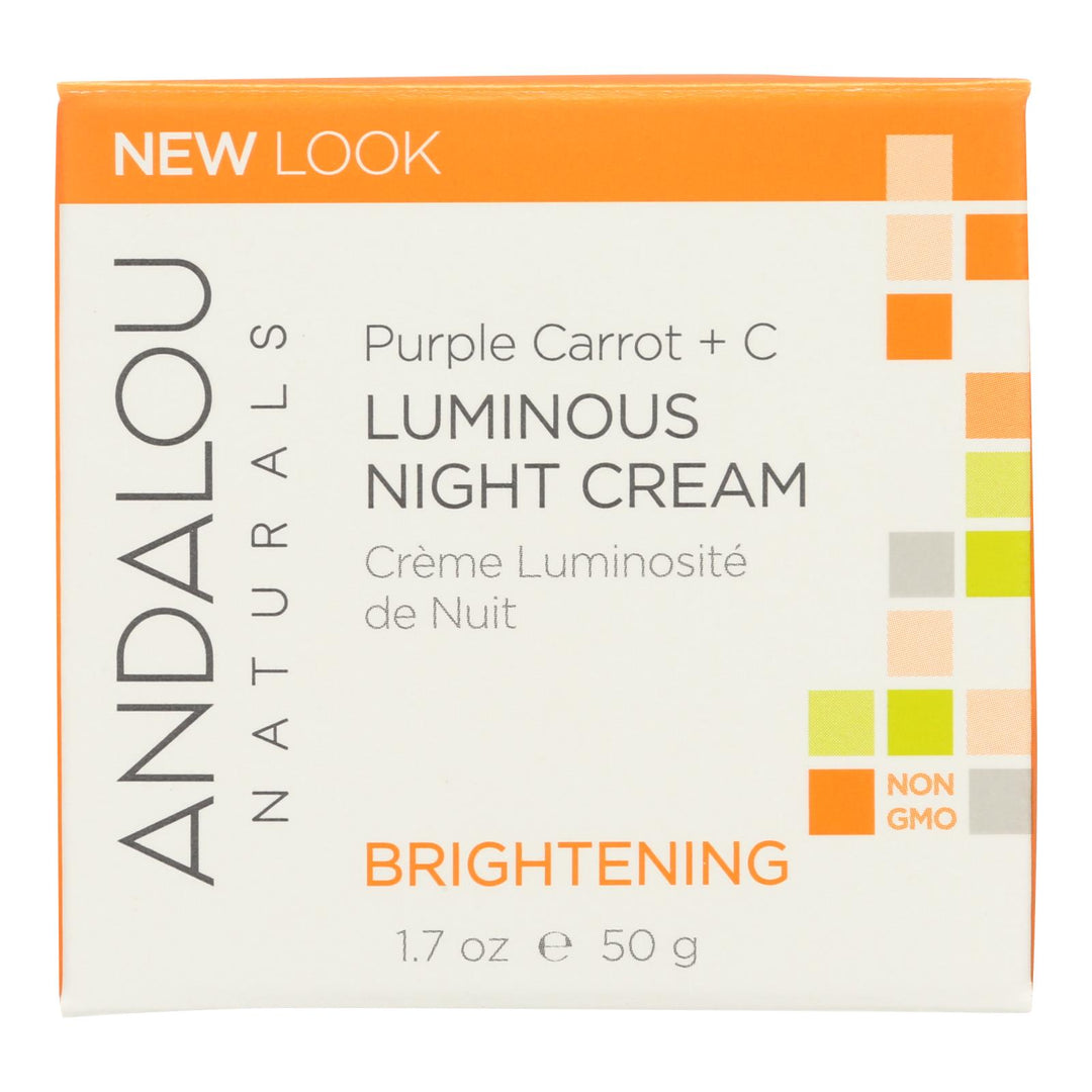 Andalou Naturals Luminous Night Cream Purple Carrot + C - 1.7 Oz - Maras Green