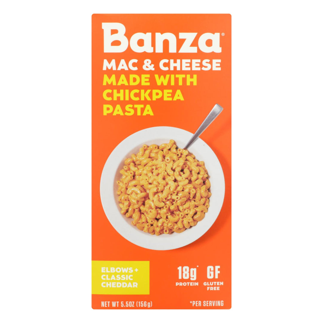 Banza - Chickpea Pasta Mac And Cheese - Classic Cheddar - Case Of 6 - 5.5 Oz. - Maras Green