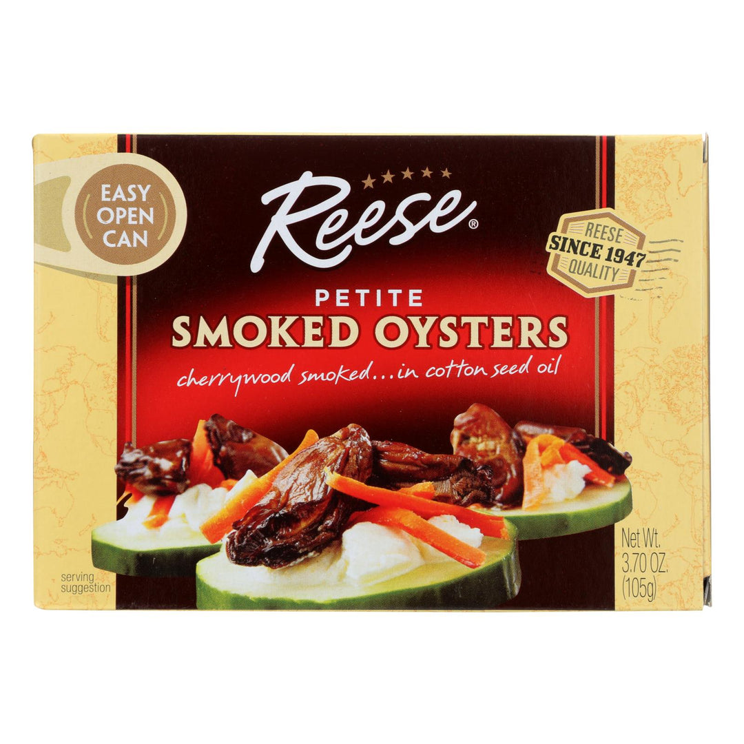 Reese Oysters - Smoked - Petite - Case Of 10 - 3.7 Oz - Maras Green
