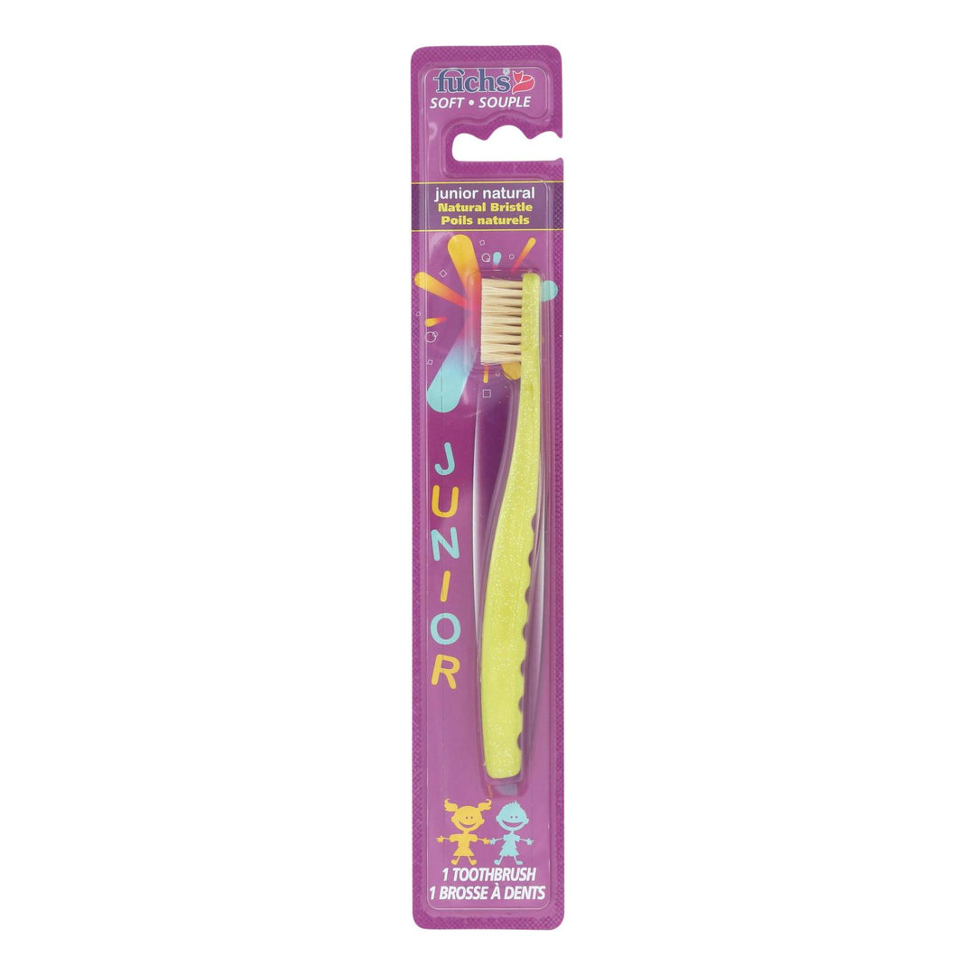 Fuchs Natural Bristle Junior Toothbrush - Case Of 12 - Ct - Maras Green