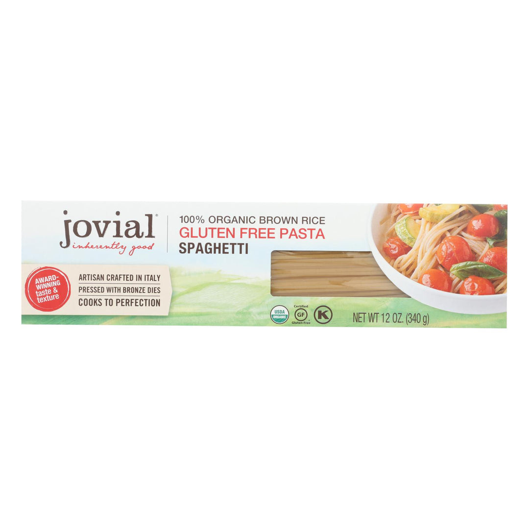 Jovial - Pasta - Organic - Brown Rice - Spaghetti - 12 Oz - Case Of 12 - Maras Green