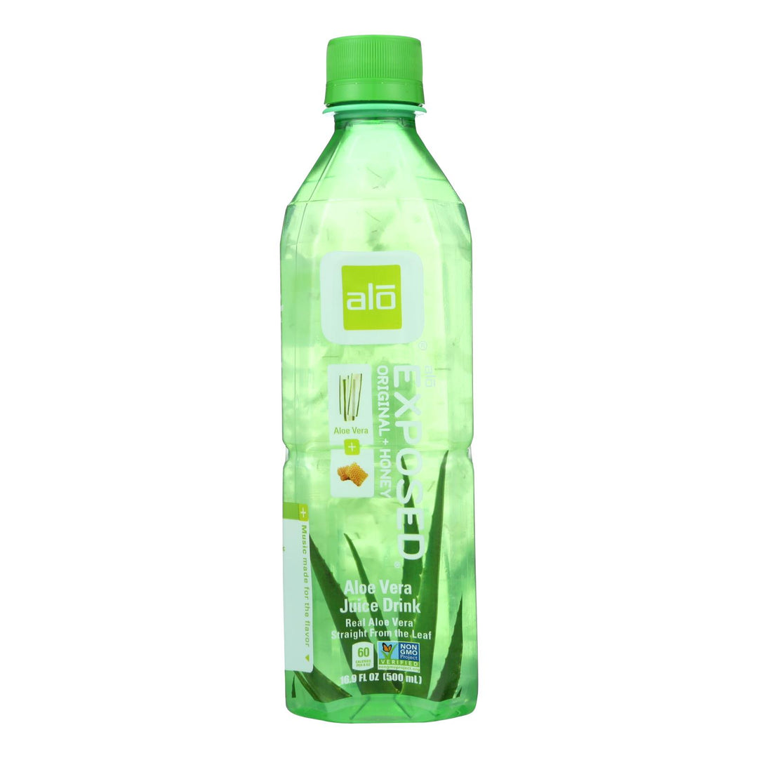 Alo Original Exposed Aloe Vera Juice Drink - Original And Honey - Case Of 12 - 16.9 Fl Oz. - Maras Green