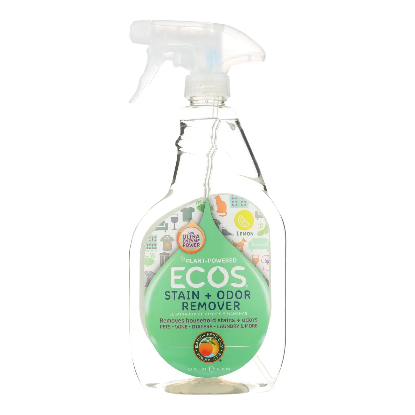 Earth Friendly Stain And Odor Remover Spray - Case Of 6 - 22 Fl Oz - Maras Green