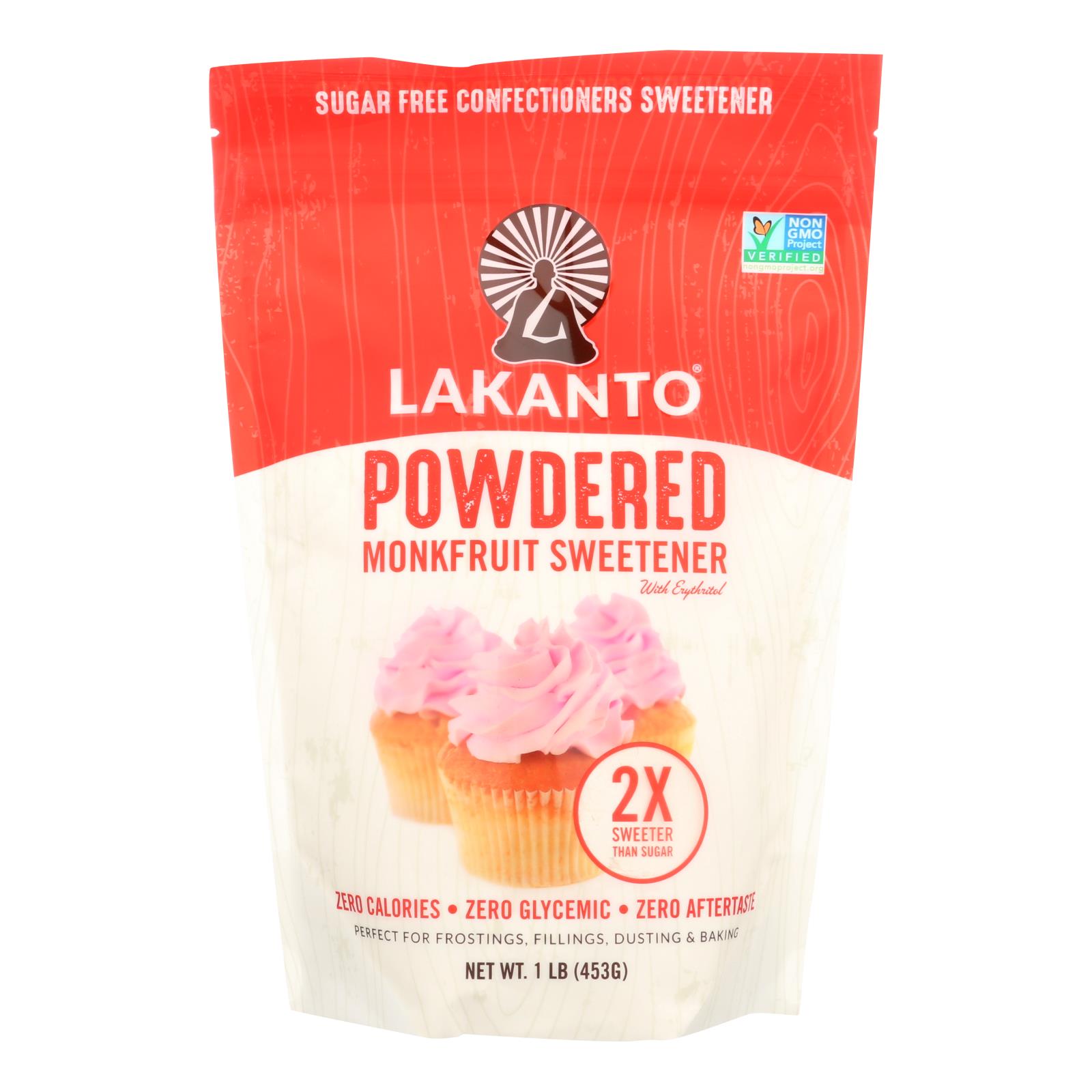 Lakanto Powdered Monkfruit Sweetener With Erythritol - Case Of 8 - 1 Lb - Maras Green