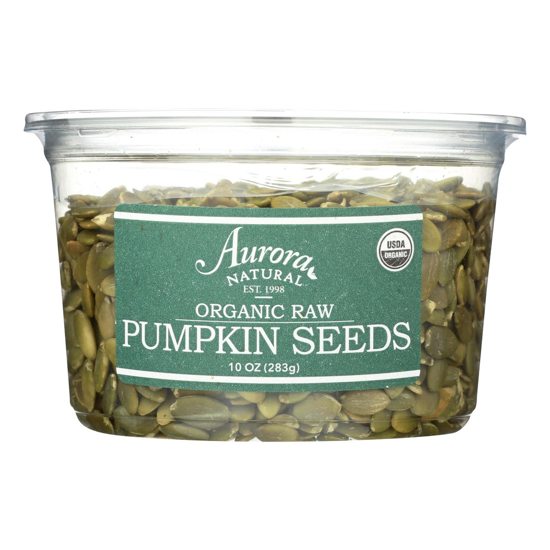 Aurora Natural Products - Organic Raw Pumpkin Seeds - Case Of 12 - 10 Oz. - Maras Green