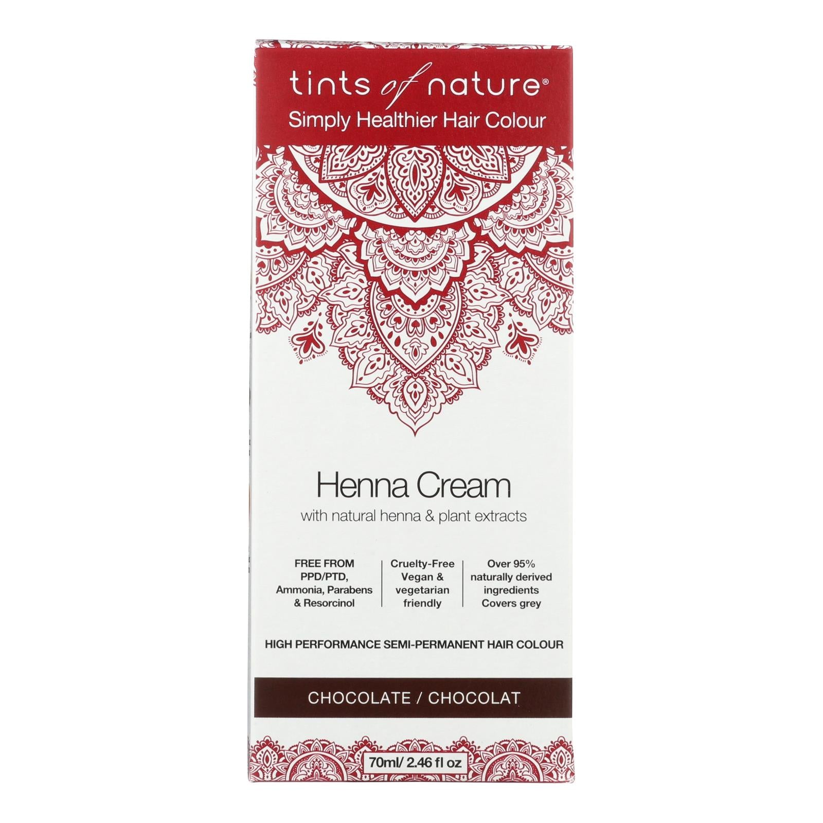 Tints Of Nature - Henna Cream Chocolate - 2.46 Fz - Maras Green