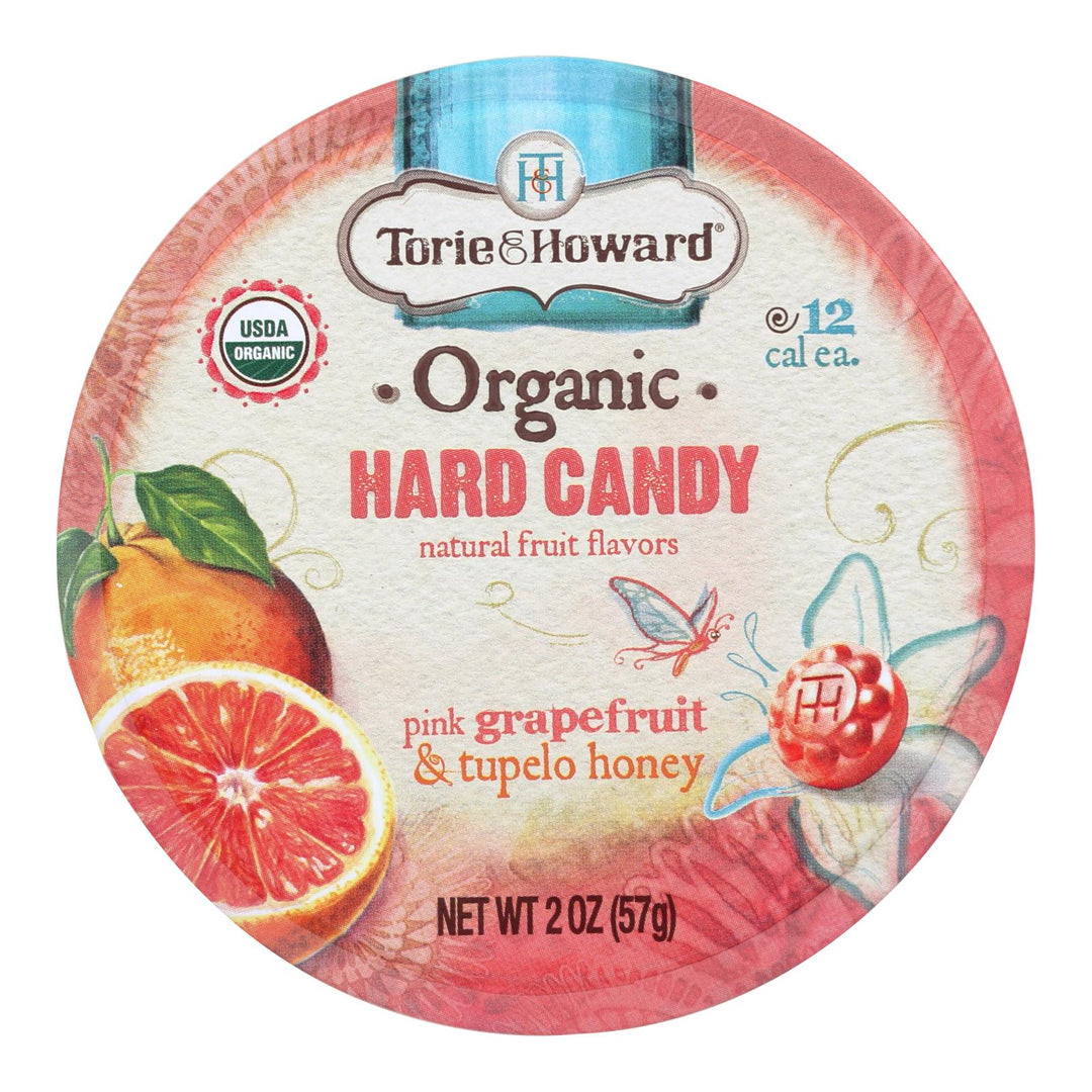 Torie And Howard Organic Hard Candy - Pink Grapefruit And Tupelo Honey - 2 Oz - Case Of 8 - Maras Green