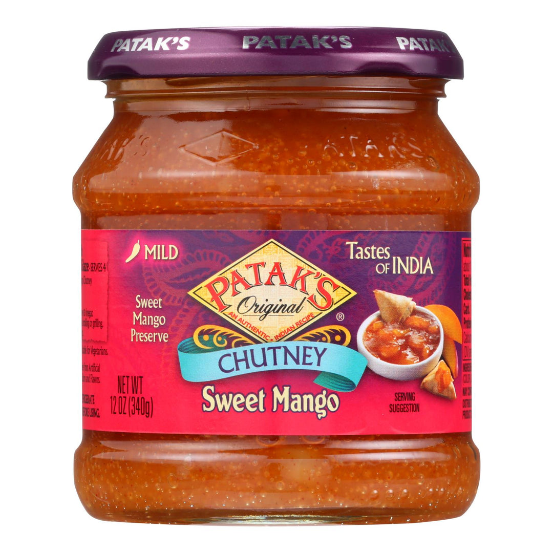 Pataks Chutney - Sweet Mango - Mild - 12 Oz - Case Of 6 - Maras Green