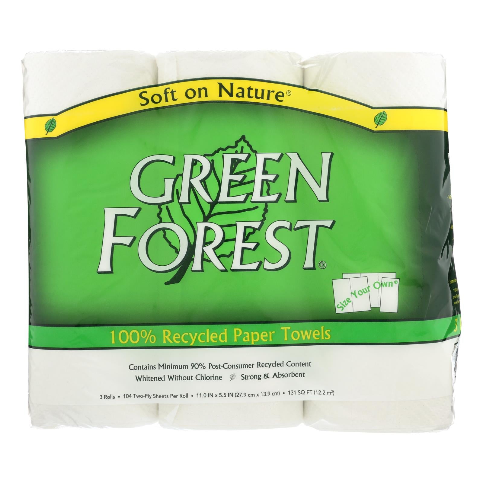 Green Forest Premium Paper Towels - White - Case Of 10 - 3 Roll - Maras Green