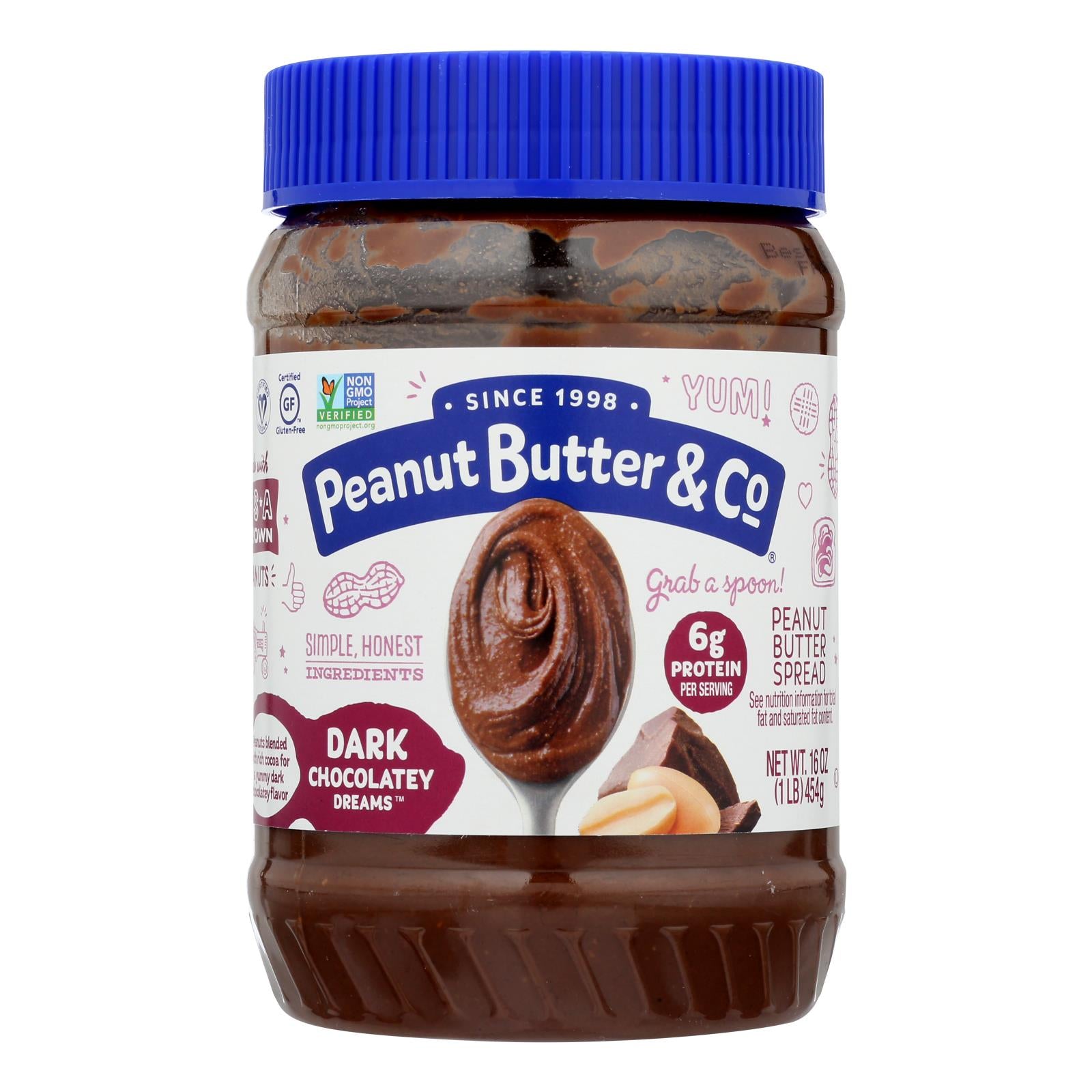Peanut Butter And Co Peanut Butter - Dark Chocolate Dreams - Case Of 6 - 16 Oz. - Maras Green