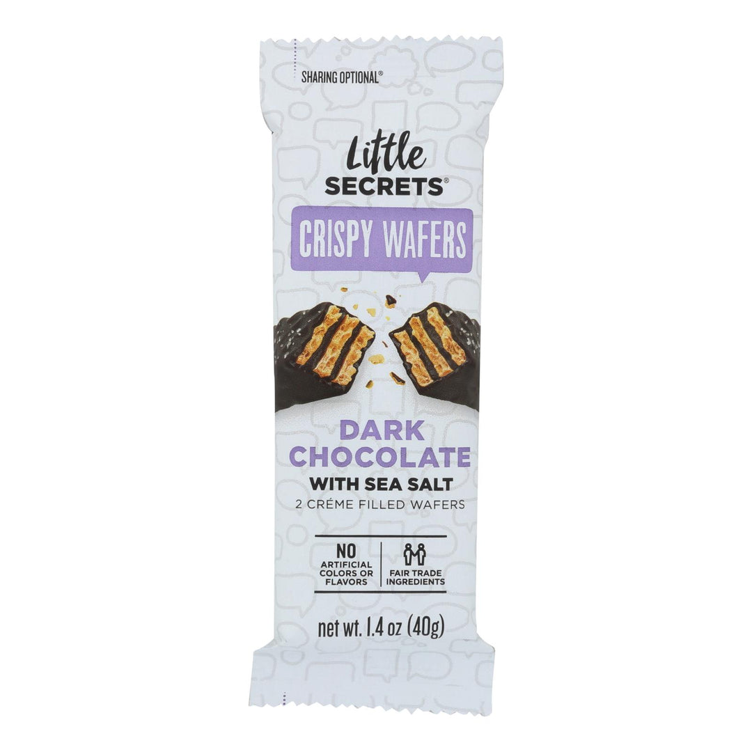 Little Secrets Crispy Wafer - Dark Chocolate With Sea Salt - Case Of 12 - 1.4 Oz. - Maras Green
