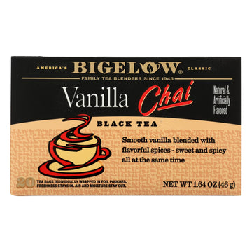 Bigelow Tea Tea - Chai Vanilla - Case Of 6 - 20 Bag - Maras Green