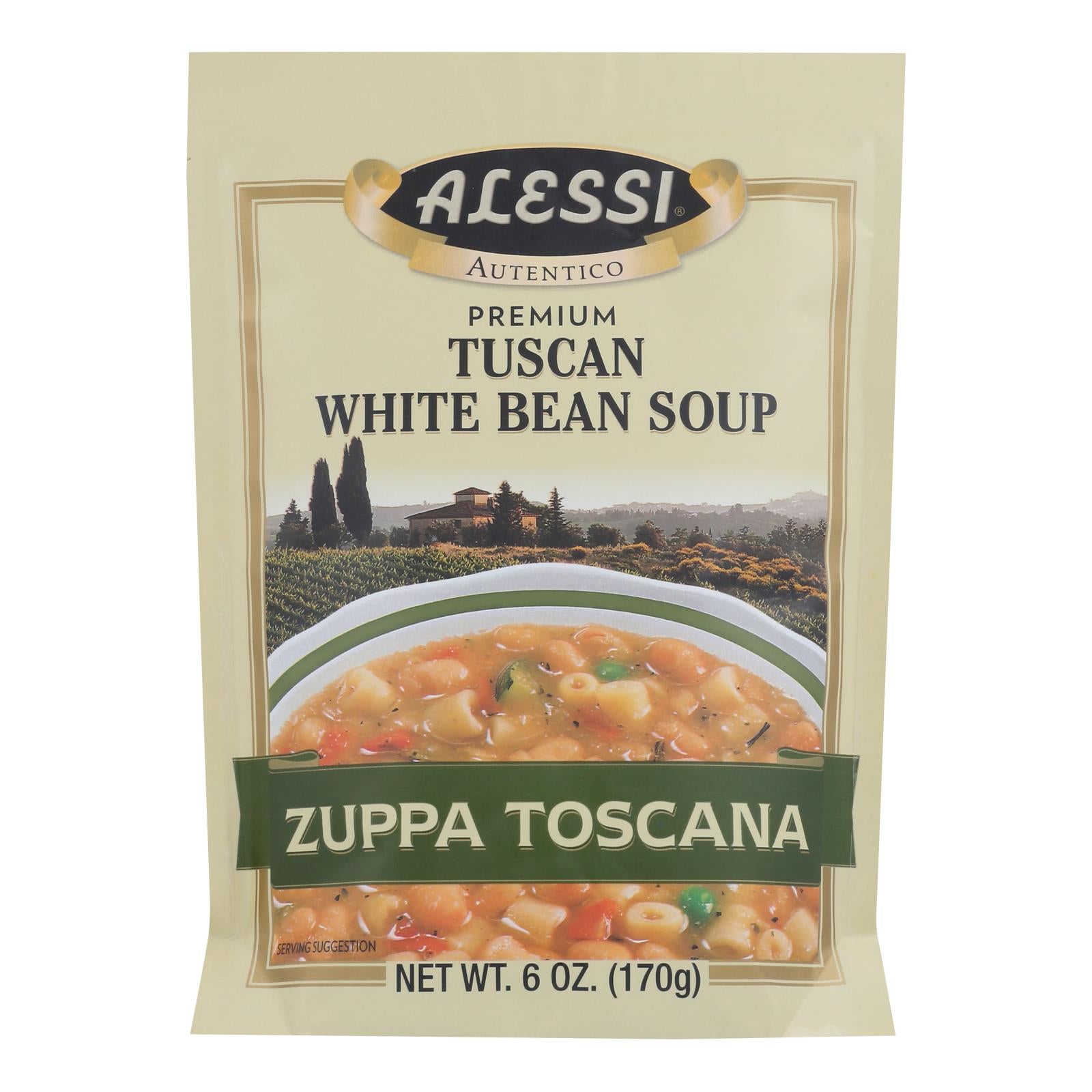 Alessi - Tuscan - White Bean Soup - Case Of 6 - 6 Oz. - Maras Green