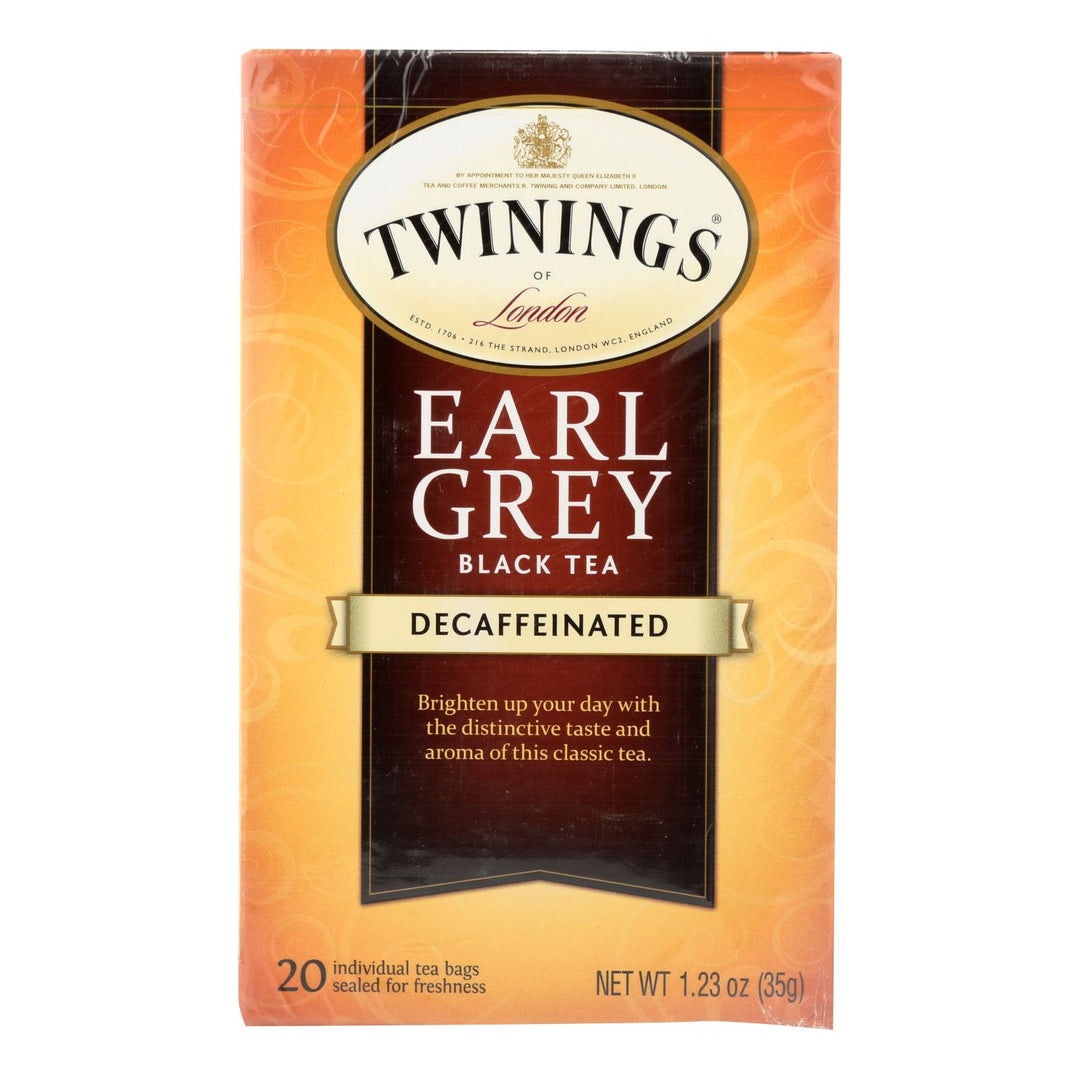 Twinings Tea Earl Grey Tea - Decaffeinated - Case Of 6 - 20 Bags - Maras Green