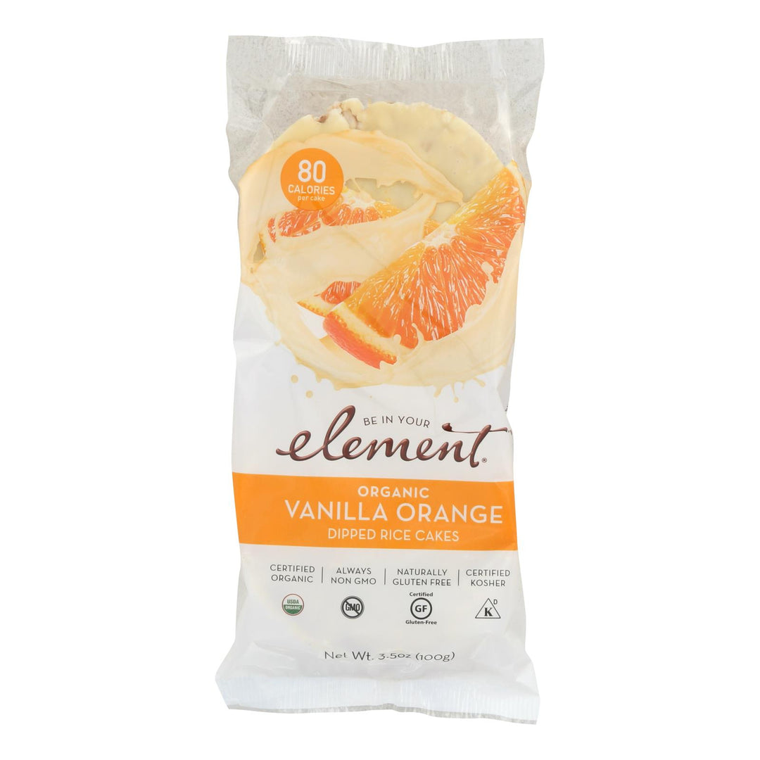 Element Organic Dipped Rice Cakes - Vanilla Orange - Case Of 6 - 3.5 Oz - Maras Green