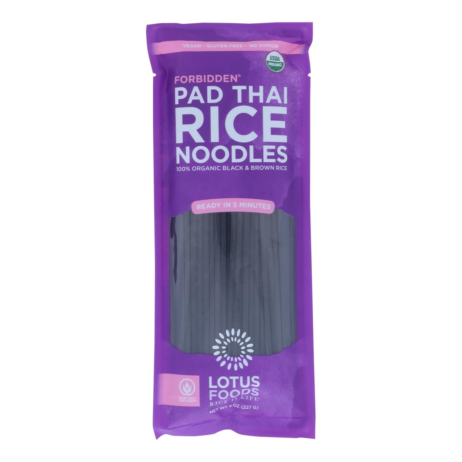 Lotus Foods Noodles - Organic - Forbidden Pad Thai - Case Of 8 - 8 Oz - Maras Green