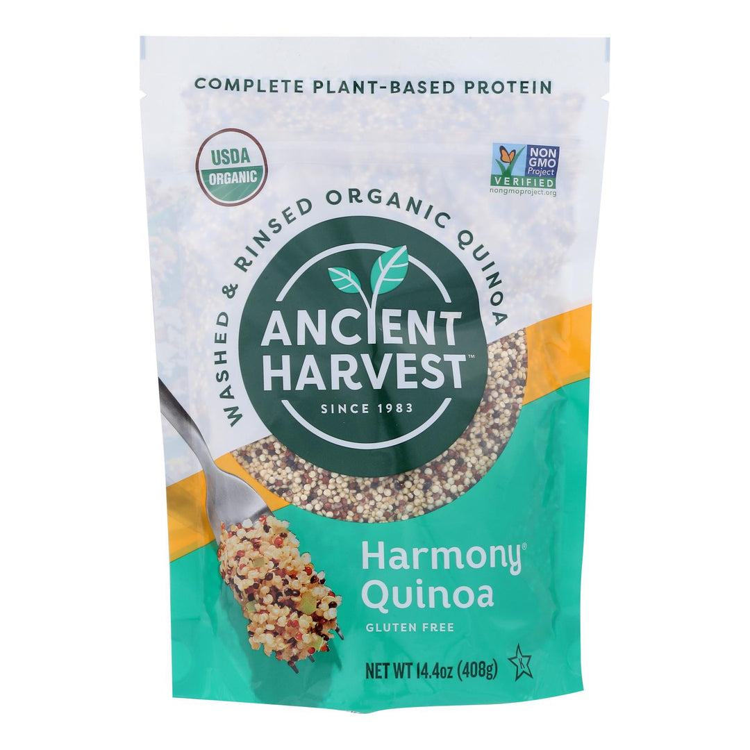 Ancient Harvest Organic Quinoa - Tri - color Harmony Blend - Case Of 12 - 14.4 Oz - Maras Green