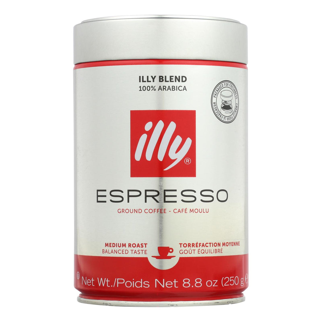 Illy Caffe Coffee Coffee - Espresso - Ground - Medium Roast - 8.8 Oz - Case Of 6 - Maras Green
