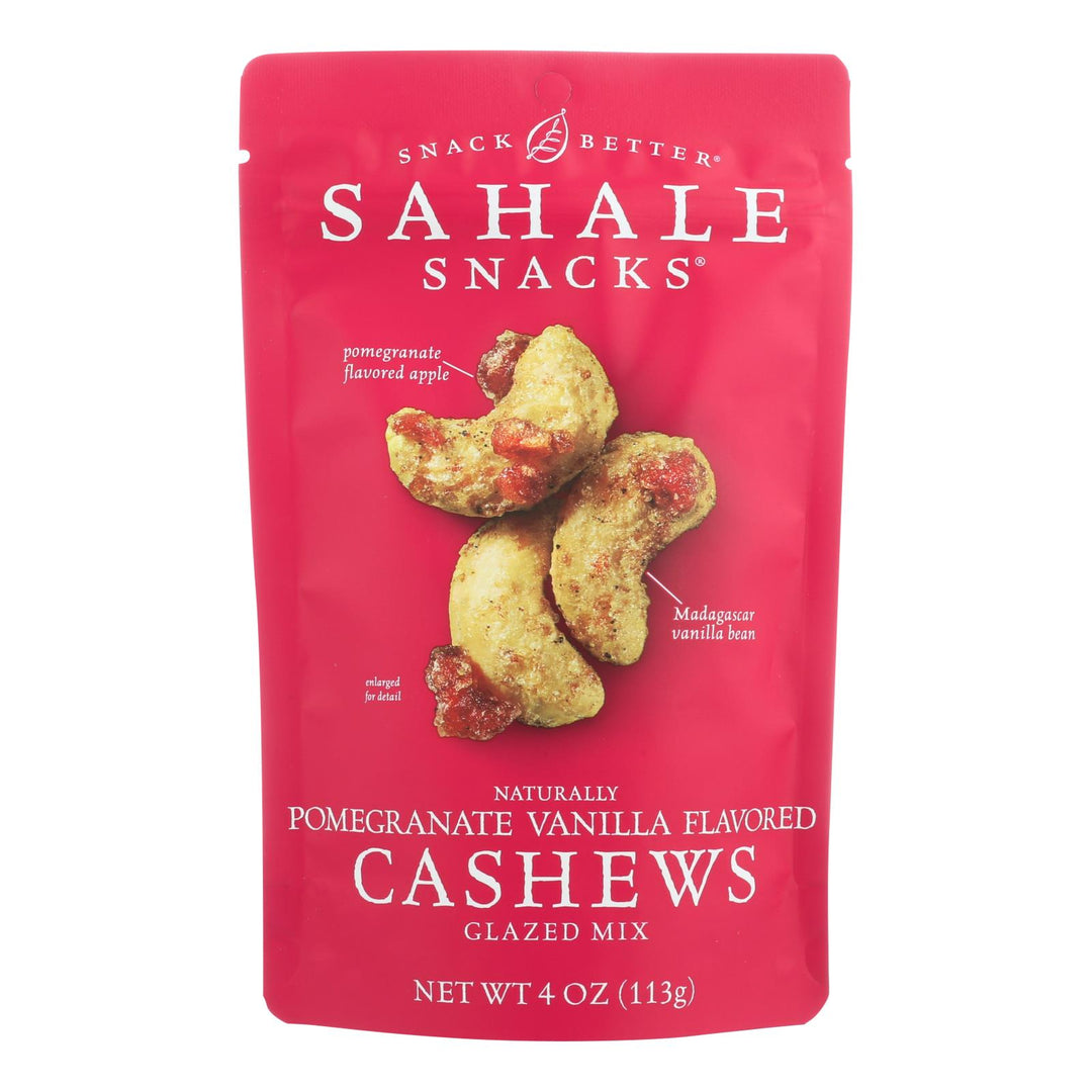 Sahale Snacks Cashews Glazed Nuts - Pomegranate And Vanilla - Case Of 6 - 4 Oz. - Maras Green