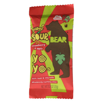 Bear - Real Fruit Yoyo Straw Apple - Case Of 6 - 3.5 Oz - Maras Green