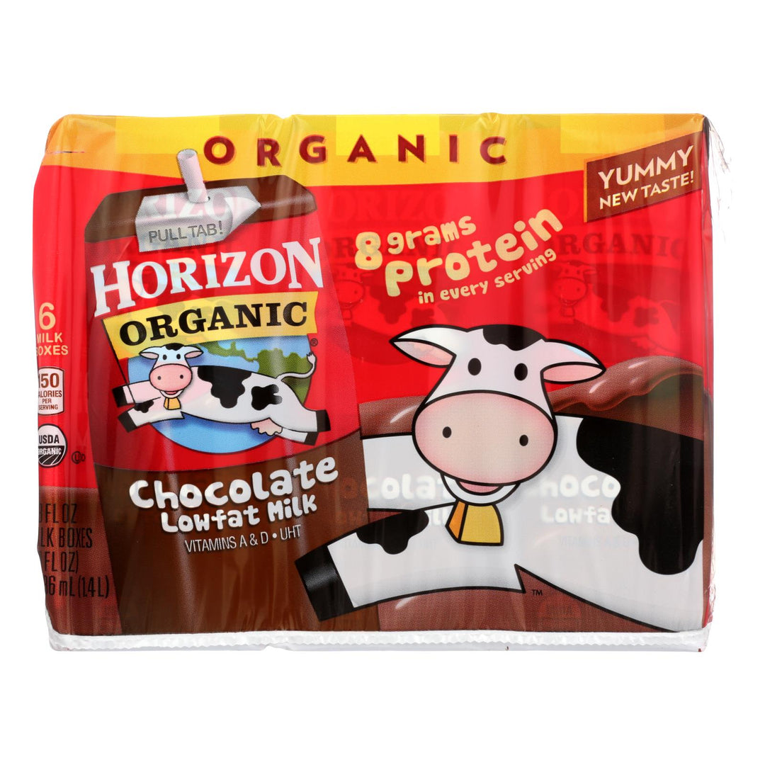 Horizon Organic Dairy Milk - Organic - 1 Percent - Lowfat - Box - Chocolate - 6/8 Oz - Case Of 3 - Maras Green