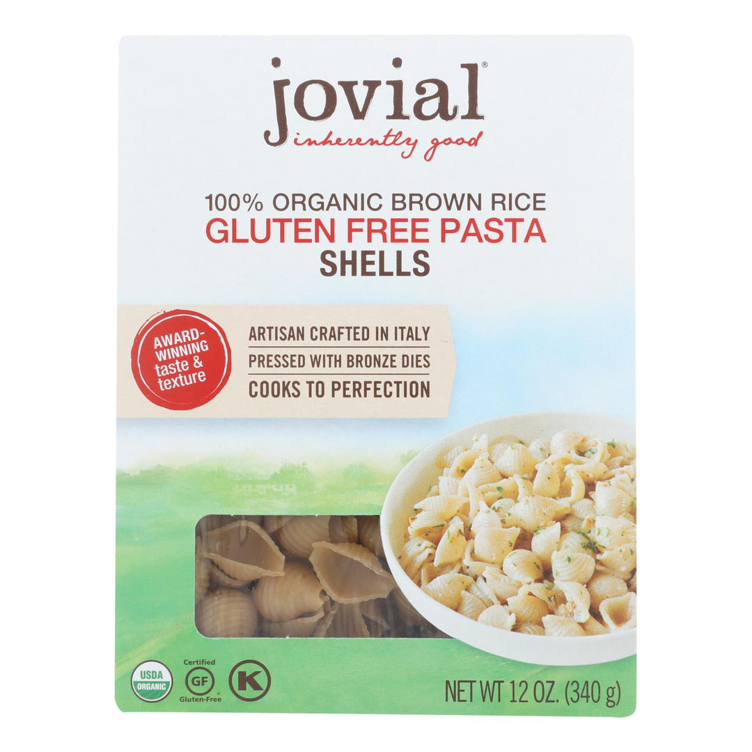 Jovial - Organic Brown Rice Pasta - Shells - Case Of 12 - 12 Oz. - Maras Green