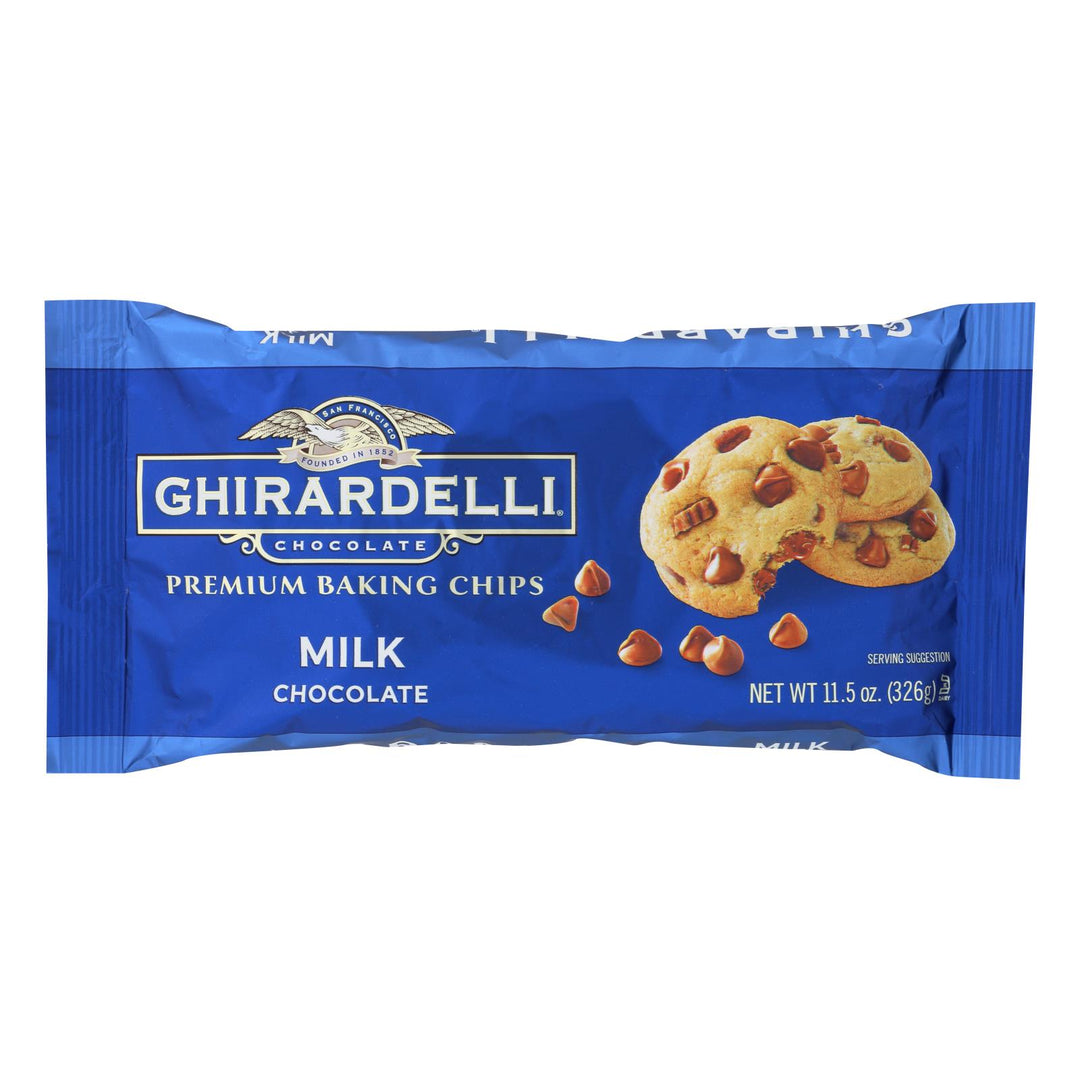 Ghirardelli Baking Chips - Milk Chocolate - Case Of 12 - 11.5 Oz. - Maras Green