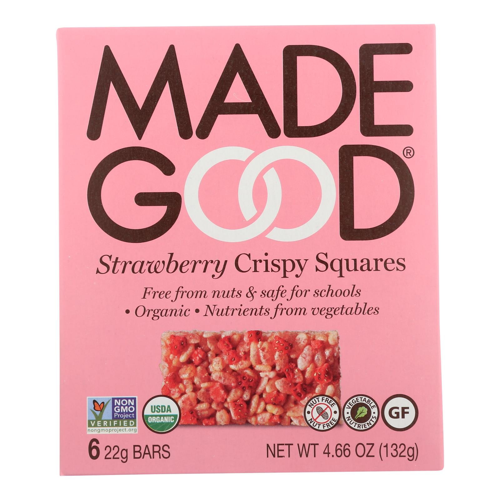 Made Good - Crispy Sqrs Straw - Case Of 6 - 4.68 Oz - Maras Green